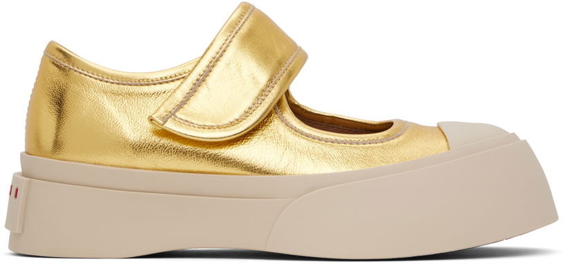 Vaatteet Marni Marni Leather Mary Jane Ballerinas Keltainen | SNZW003120 PR695