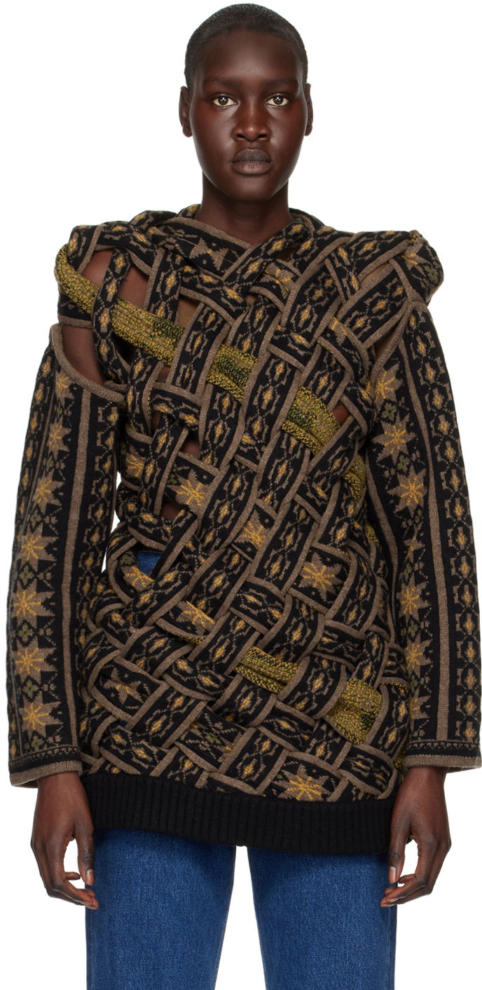 Villapaita Y/PROJECT Braided Pattern Knit Sweater Musta | MPULL73-S23