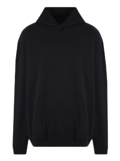 Huppari Balenciaga Oversized Jersey With Logo Embroidery Hoodie Musta | 620973TNVB11070
