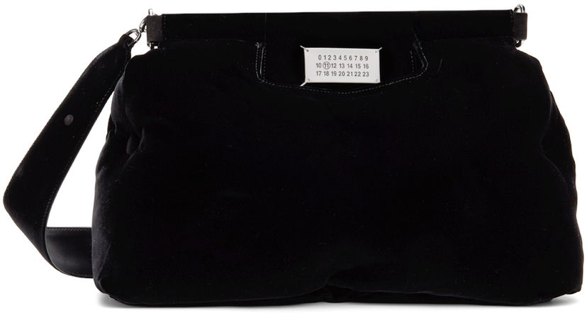 Käsilaukku Maison Margiela Glam Slam Classique Velvet Shoulder Bag Musta | SB1WG0034 P6426
