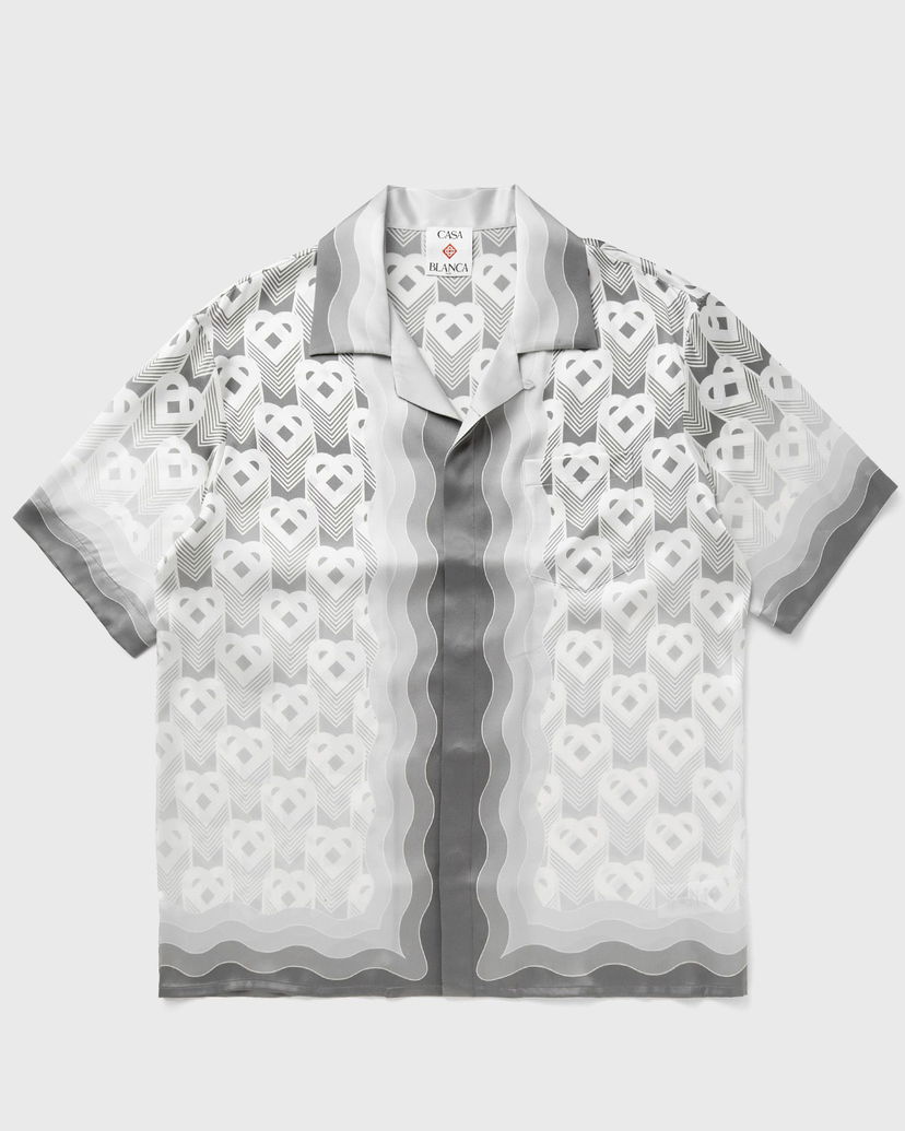 Paita Casablanca Casablanca Short Sleeve Cuban Collar Shirt Harmaa | U-MPS25-SH-003-02