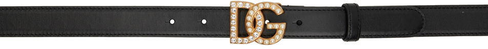 Vyöt Dolce & Gabbana Black Bejeweled 'DG' Belt Musta | BE1577AQ339, 0