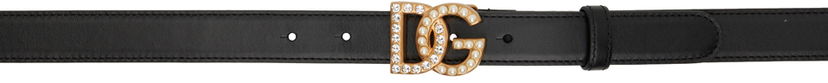 Vyöt Dolce & Gabbana Black Bejeweled 'DG' Belt Musta | BE1577AQ339