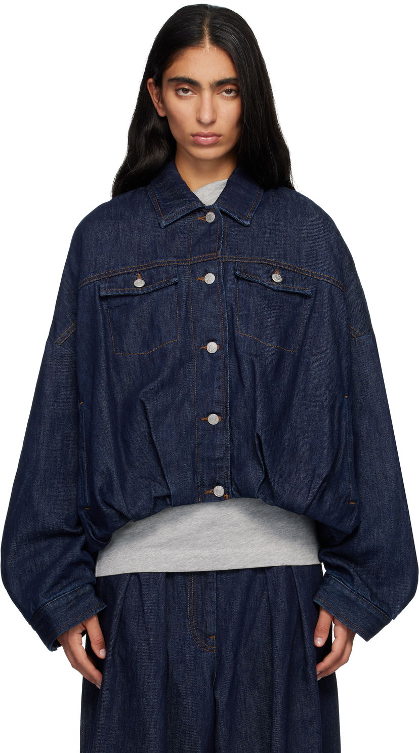 Takki Dries Van Noten Dries Van Noten Oversized Lined Denim Jacket Tummansininen | 252-010515-2381