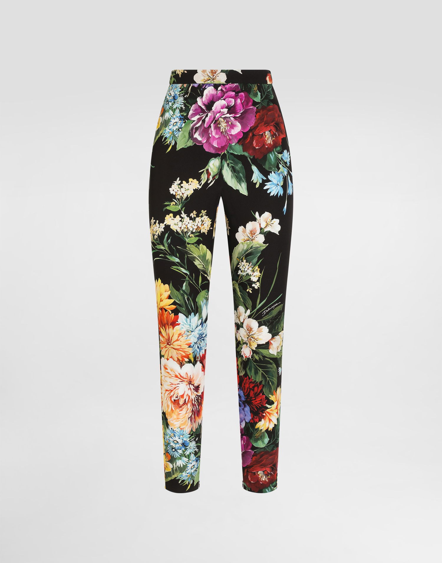Housut Dolce & Gabbana Dolce & Gabbana Charmeuse Flower Bouquet-Print Pants Musta | FTCQ4TFSA7WHN5PC, 0