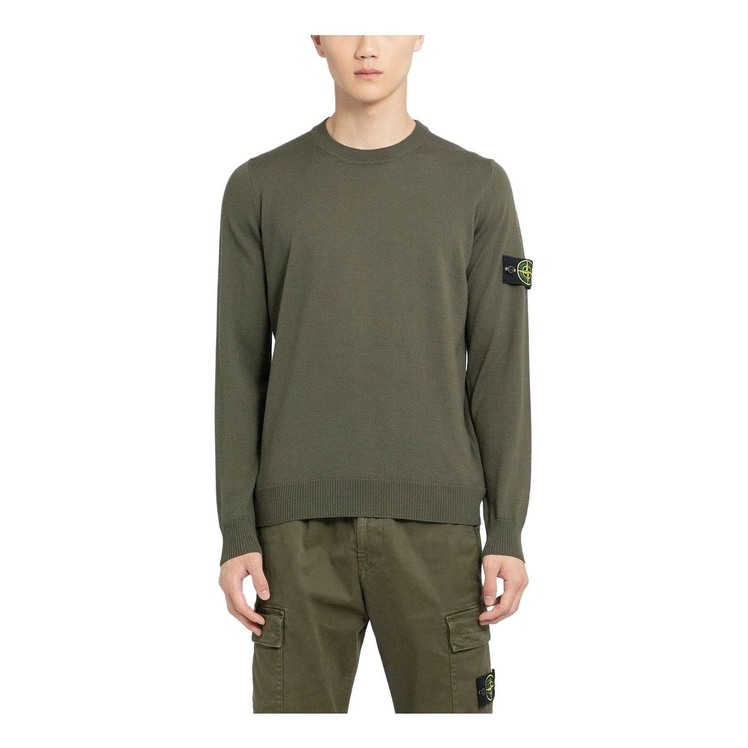 Villapaita Stone Island Logo Patch Crewneck Sweatshirt Vihreä | 7915510C4-V0058, 0