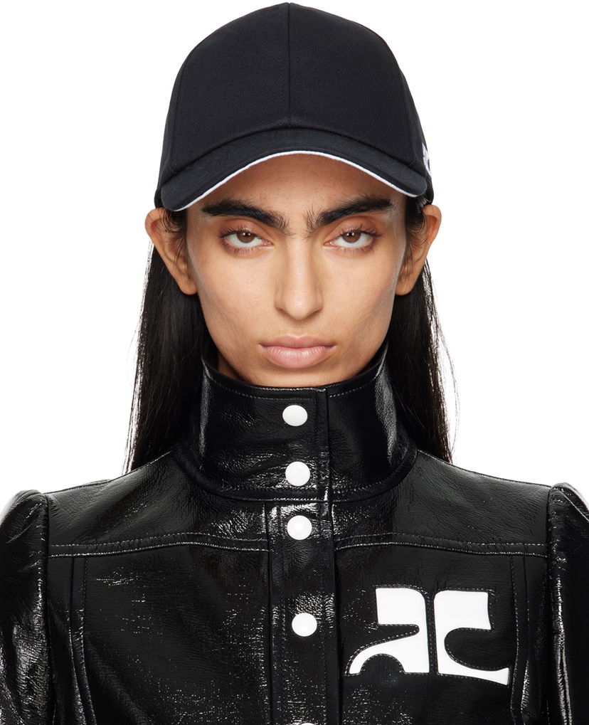 Korkki Courrèges Signature Cotton Cap Musta | 124ACT033CO0024