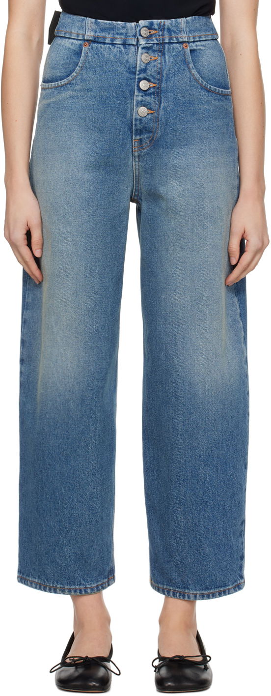 Jeans Maison Margiela MM6 Straight-Leg Jeans Tummansininen | S52LA0226 S30589