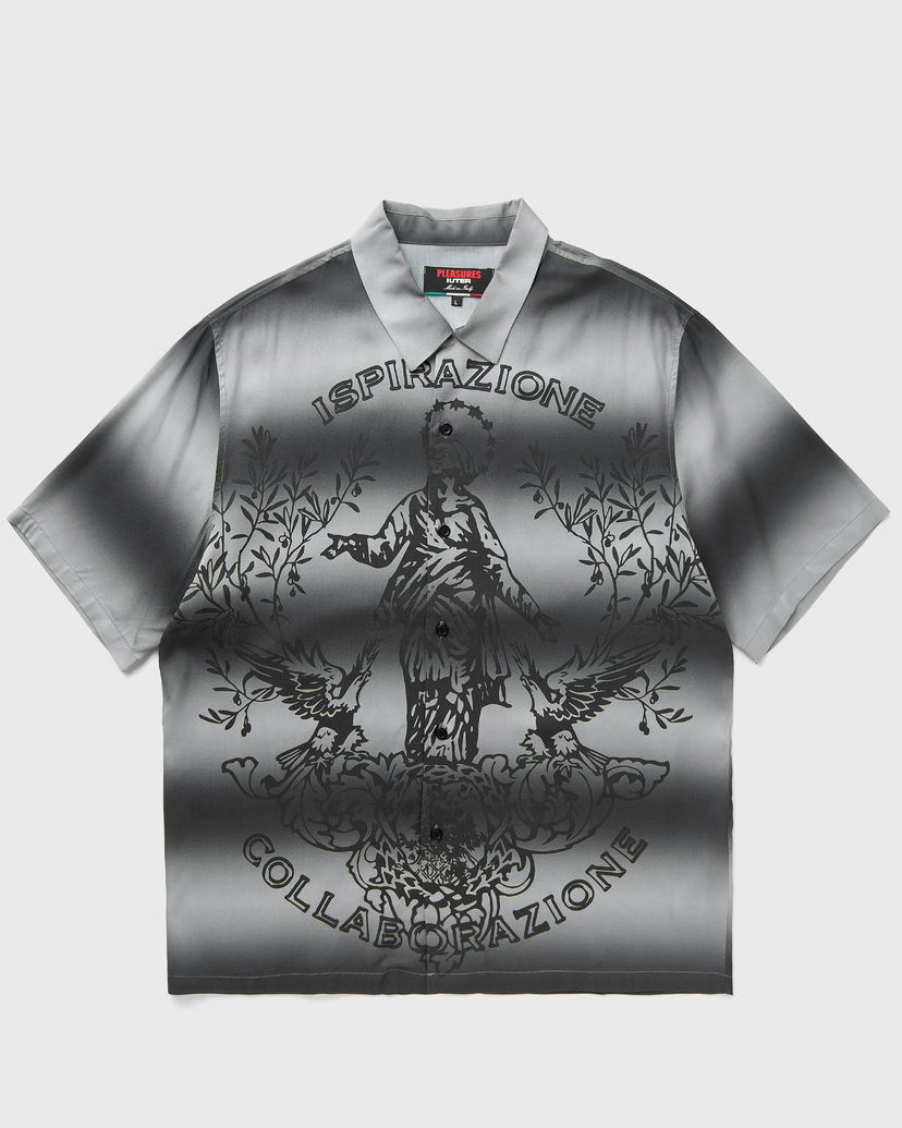 Paita Pleasures Iuter Giovanni Button-Up Shirt Harmaa | P24IU012-SILVER