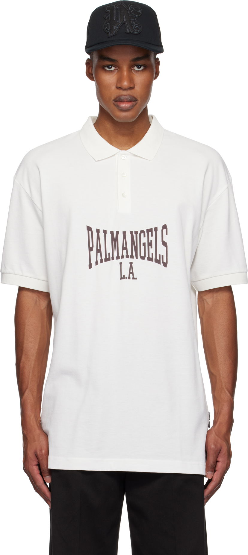 Poolopaita Palm Angels College Polo Valkoinen | PMGB012F24FAB0010329