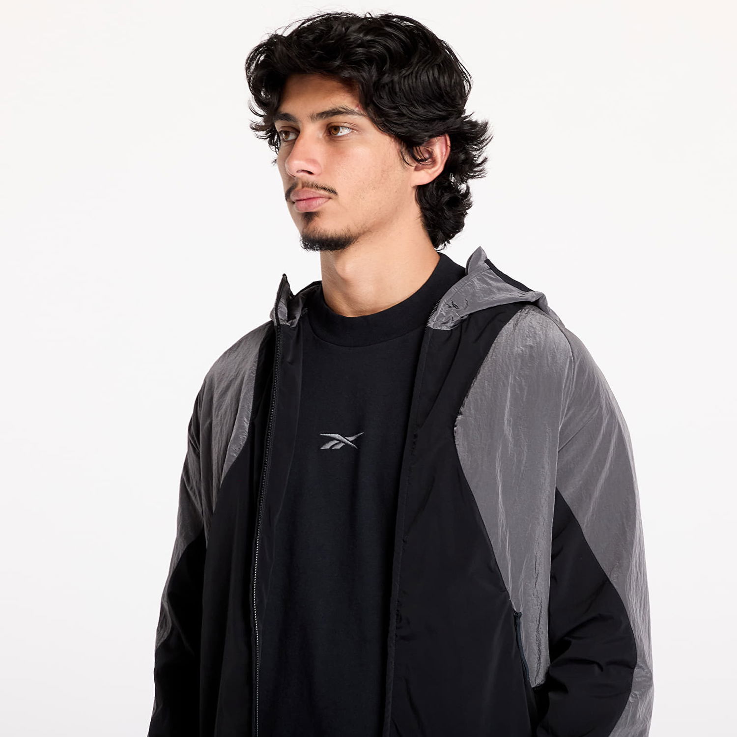 Takki Reebok Jacket Running Hooded Musta | RMVL006C99FAB0011009, 1