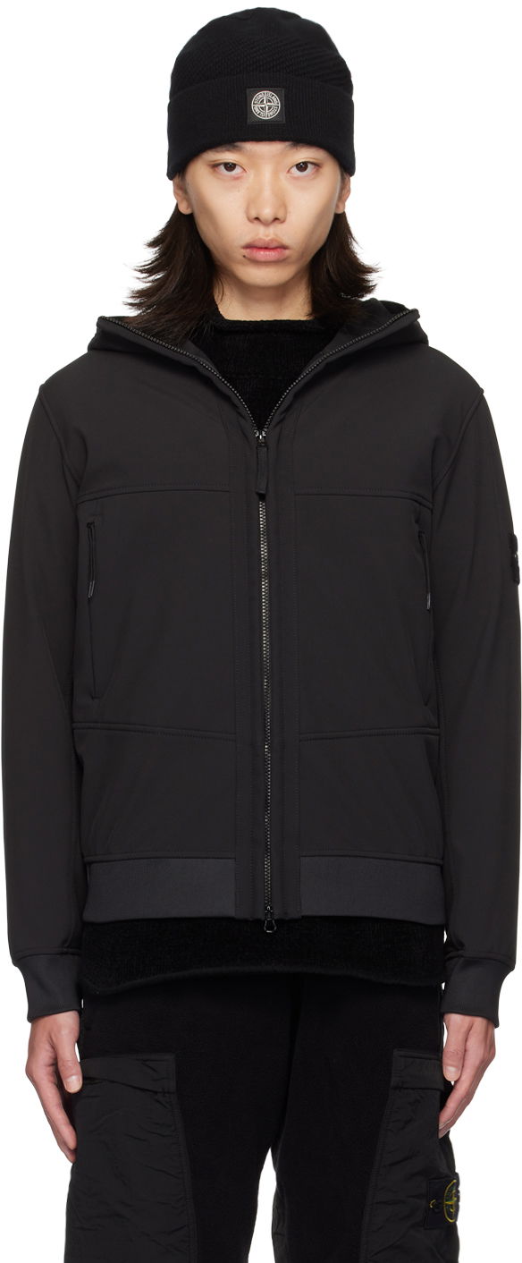 Takki Stone Island Black Soft Shell Jacket Musta | 8115Q0322