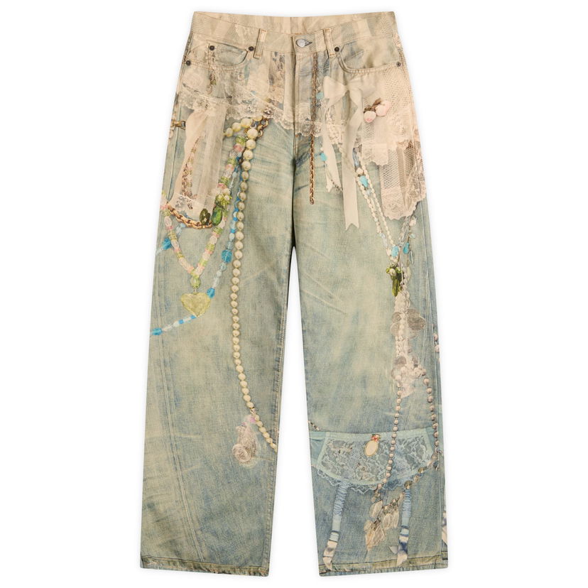 Jeans Acne Studios Acne Studios 1981 Printed Jeans, Size X-Large Sininen | CK0134-AET