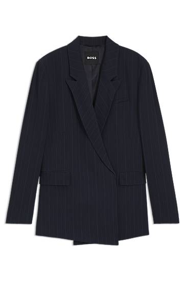 Takki BOSS BOSS Relaxed-Fit Pinstripe Blazer Tummansininen | 50548492