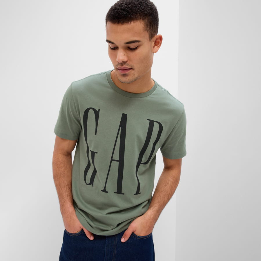 T-paita GAP Corp Logo Tee Vihreä | 610134-01, 0