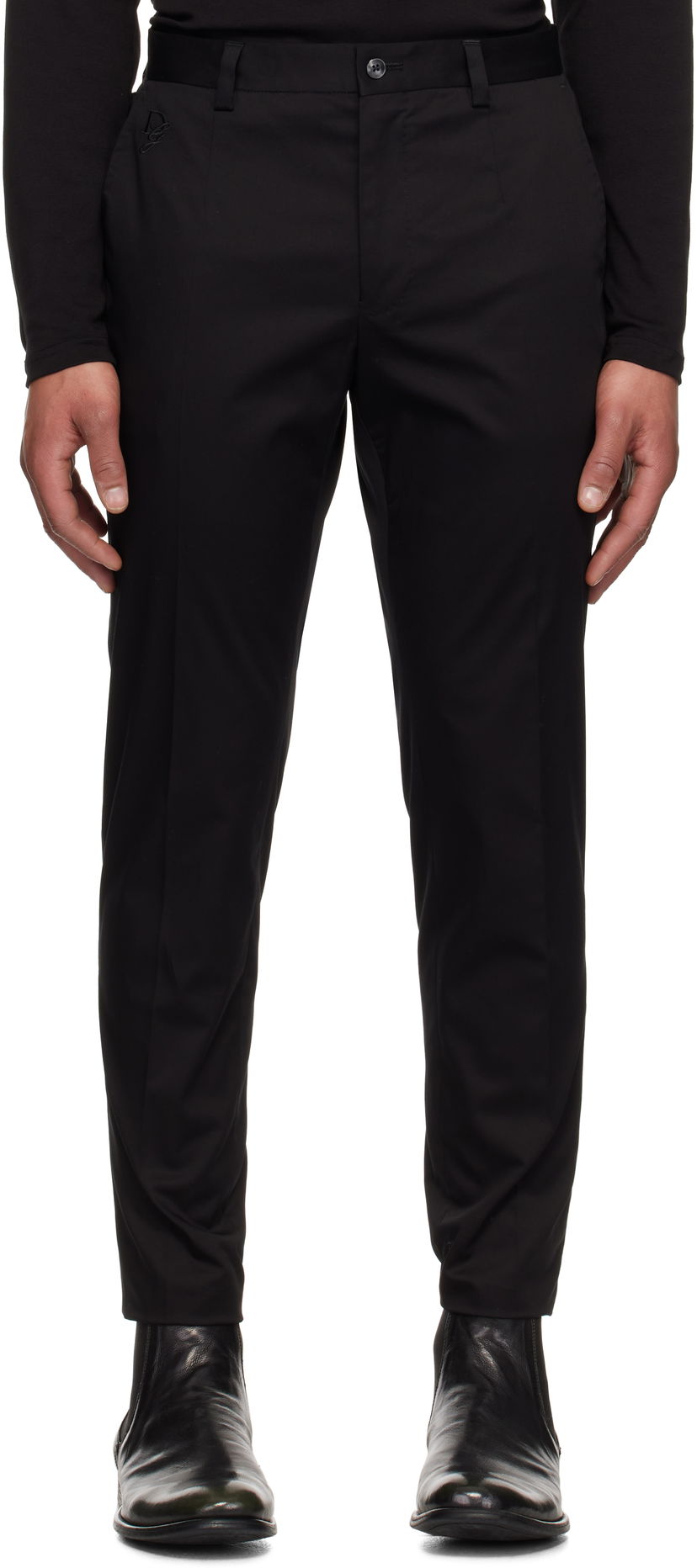 Housut Dolce & Gabbana Dolce&Gabbana Twill Trousers Musta | GY6IEZGJ090
