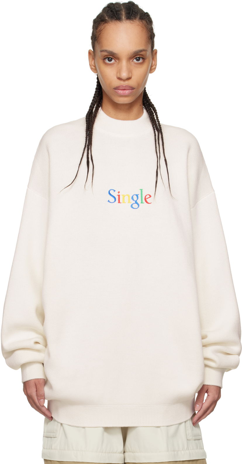 Villapaita VETEMENTS Vetements 'Single' Sweater Valkoinen | UA66KN120W