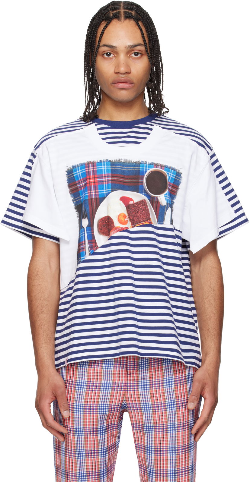 T-paita Charles Jeffrey Loverboy Charles Jeffrey LOVERBOY Auld Hag Edition Double T-Shirt Valkoinen | 54100101