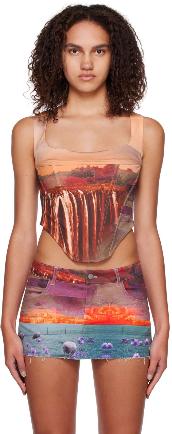 Hame Miaou Miaou Campbell Printed Corset Top Monivärinen | 7020SCOAS