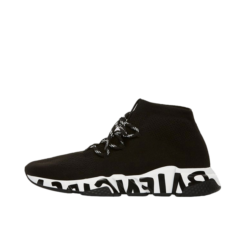 Tennarit ja kengät Balenciaga Speed Lace Up Graffiti Black White Musta | 621611W05GE1015