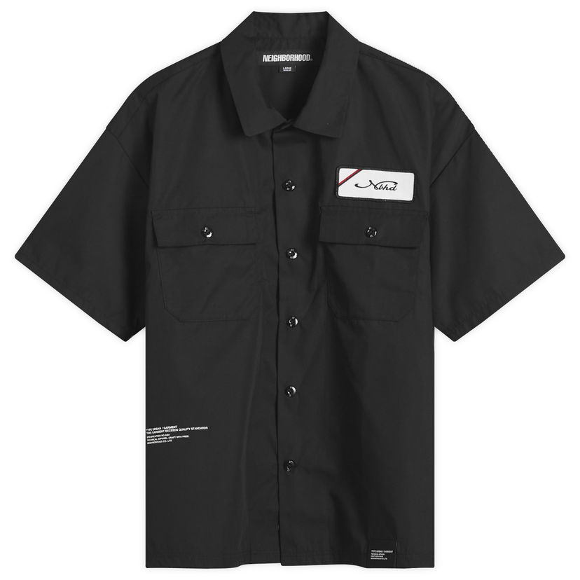 Paita Neighborhood Neighborhood Classic Short Sleeve Work Shirt, Size Large Musta | 251TSNH-SHM02-BLK