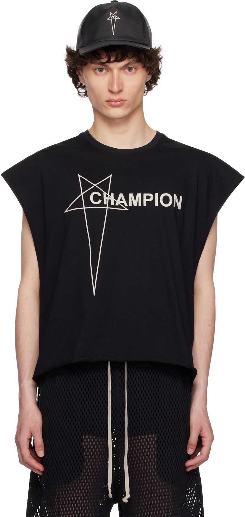 Tankkitoppi Rick Owens Rick Owens Champion Edition Tatlin Tank Top Musta | CM01E1668 CHJG JERSEY