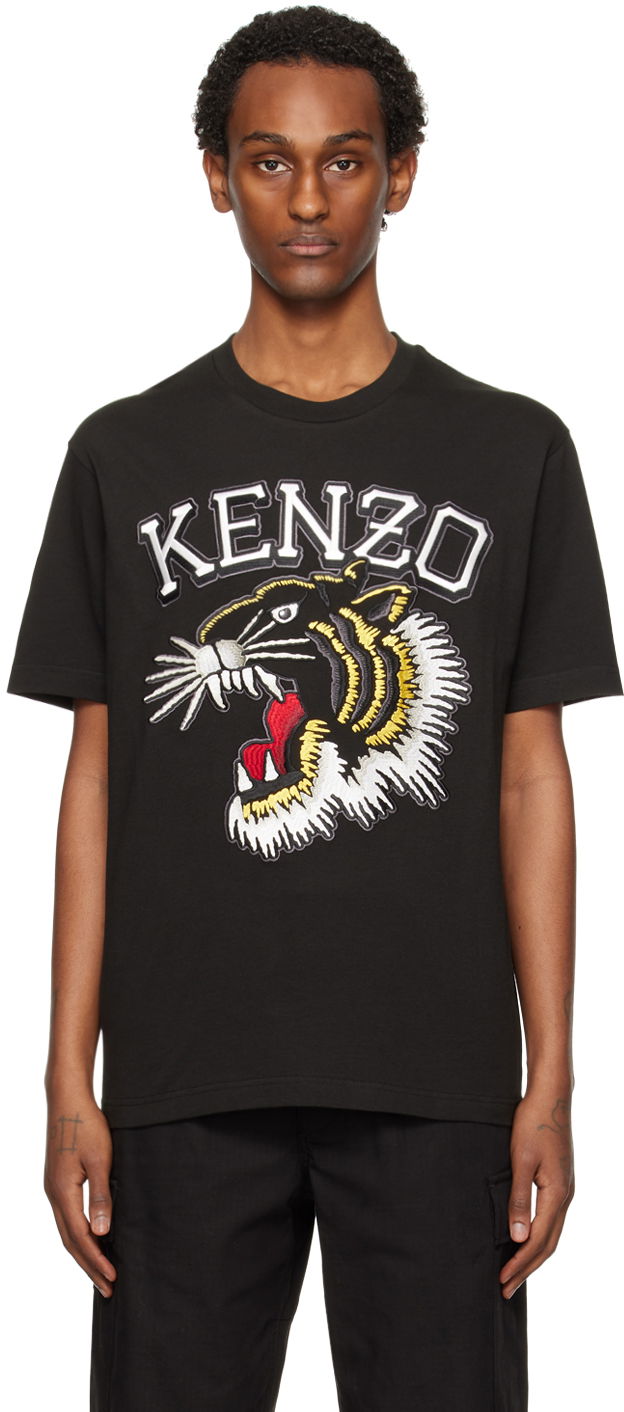 T-paita KENZO Paris Varsity Tiger T-Shirt Musta | FE55TS1874SG