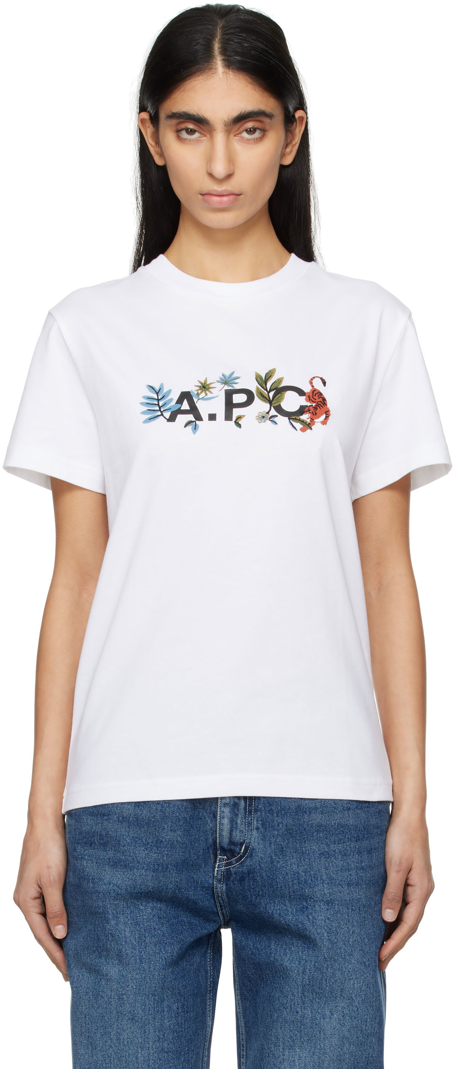 T-paita A.P.C. A.P.C. Auguste Floral Graphic T-Shirt Valkoinen | COBQX-M26497, 0