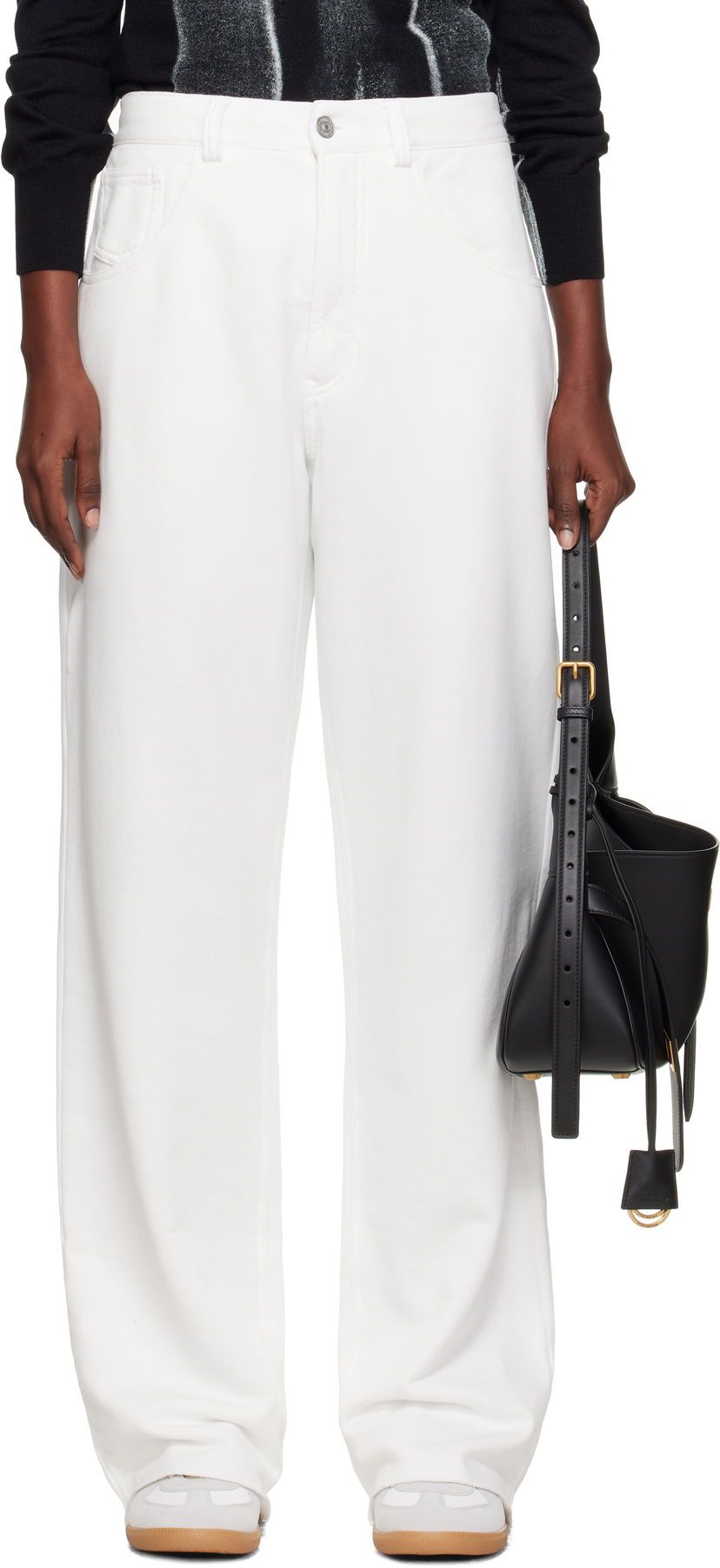 Housut Maison Margiela MM6 Maison Margiela Brushed Sweat Jersey Trousers Valkoinen | S52KA0548 M25014