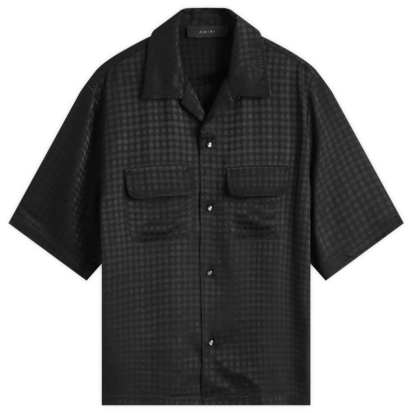 Paita AMIRI MA Quad Jacquard Camp Shirt Size Large Musta | AMSTCA1070-001