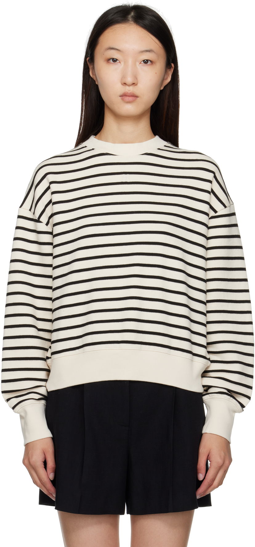 Huppari Anine Bing ANINE BING Dean Striped Sweatshirt Valkoinen | A-08-11436-MTL69
