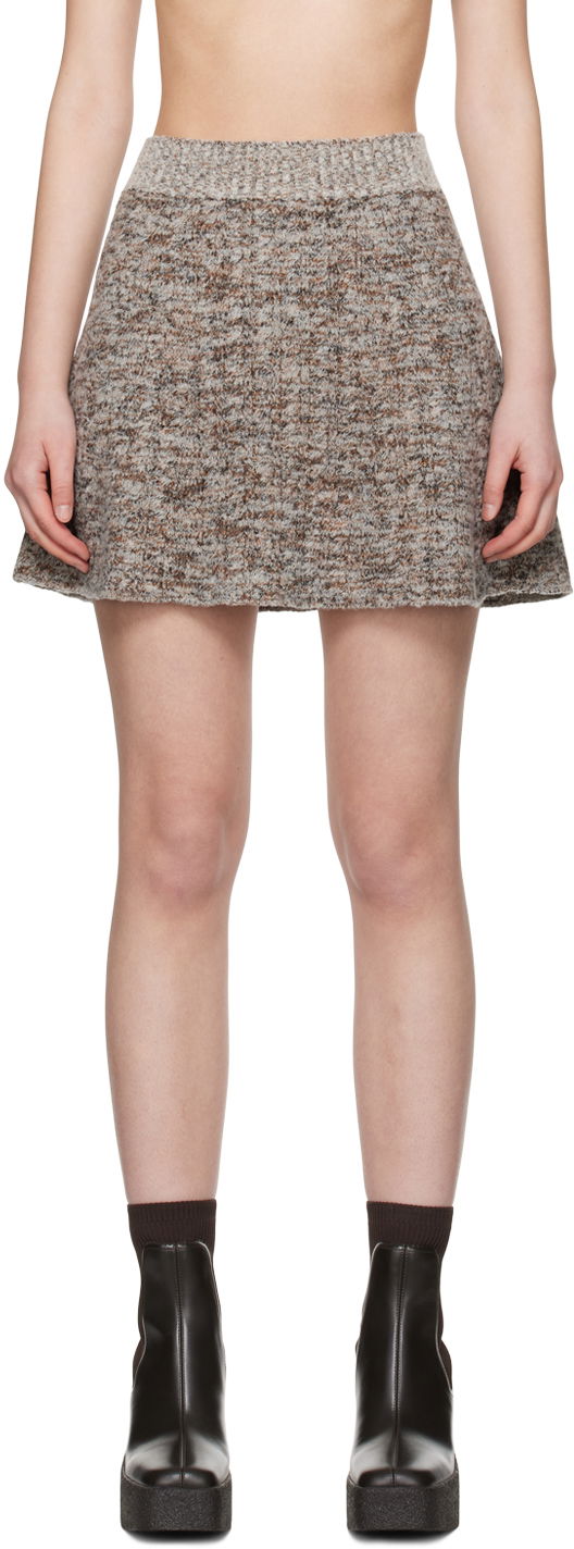 Hame Stella McCartney Ribbed Mini Skirt Ruskea | 6K08493S2501