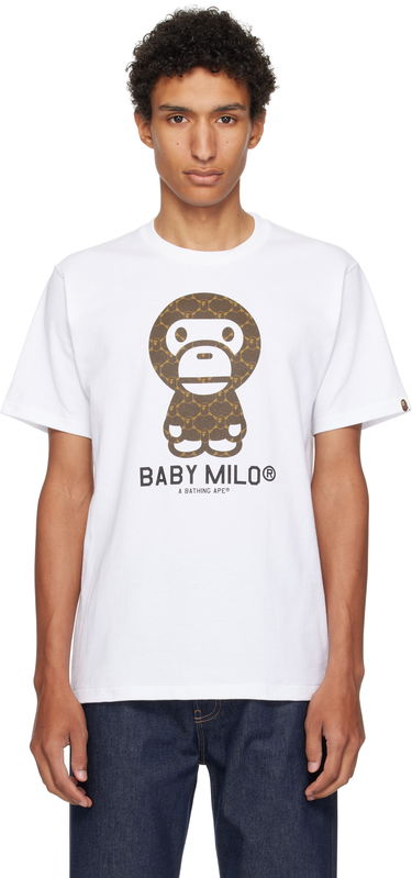 T-paita BAPE BAPE College Monogram Baby Milo T-Shirt Valkoinen | 002TEL301008M, 0
