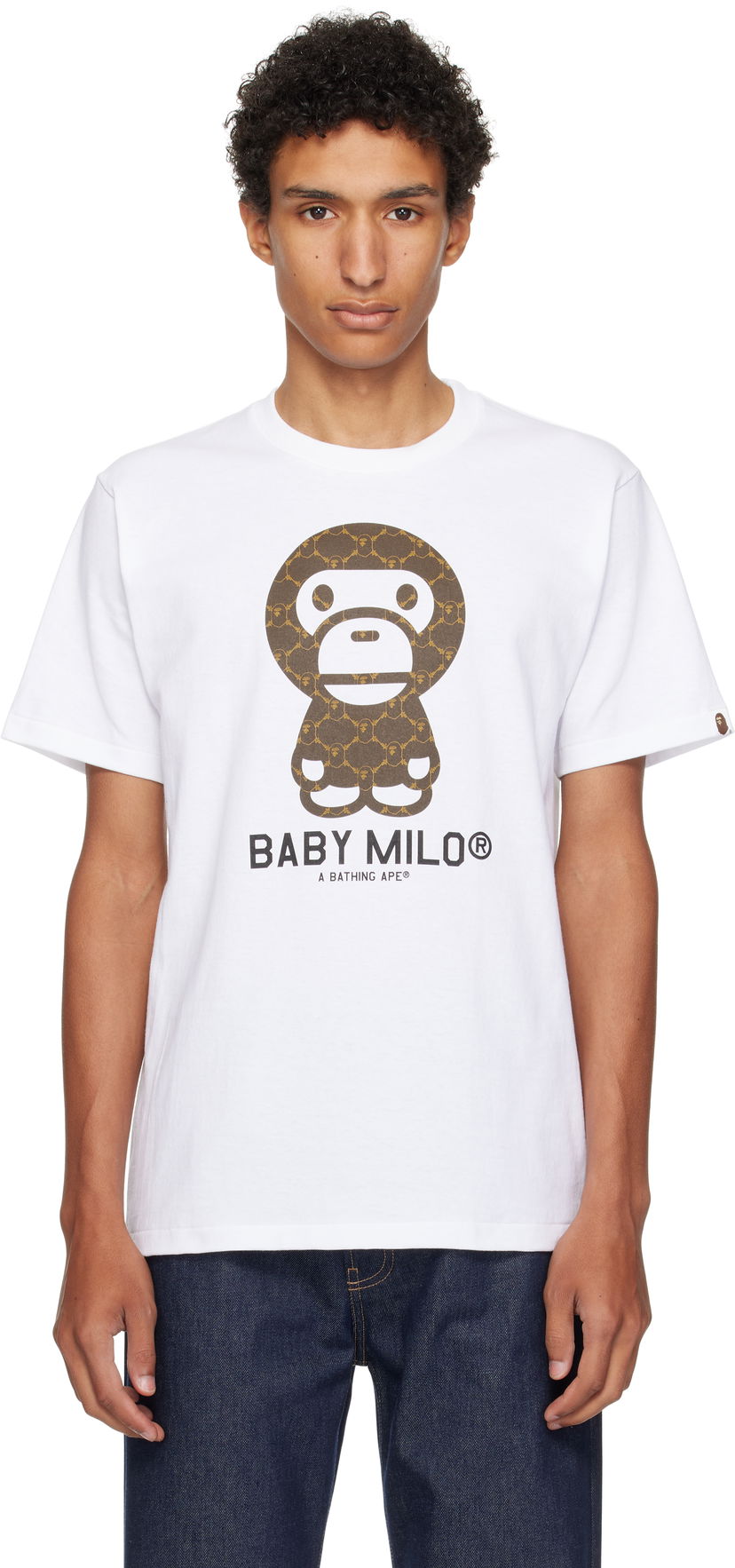 T-paita BAPE BAPE College Monogram Baby Milo T-Shirt Valkoinen | 002TEL301008M