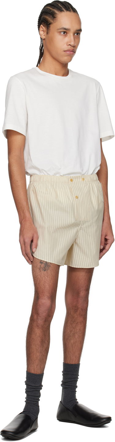 Nyrkkeilijät The Row The Row Nicasio Striped Shorts Beige | 892-W3585, 3