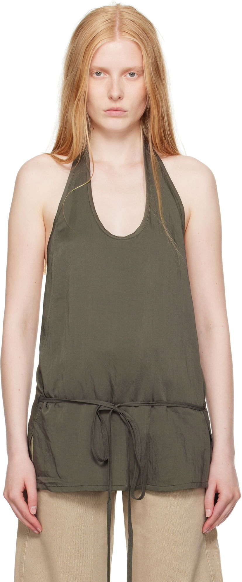 Tankkitoppi LEMAIRE Lemaire Apron Halter Top Vihreä | TO1387 LF1388