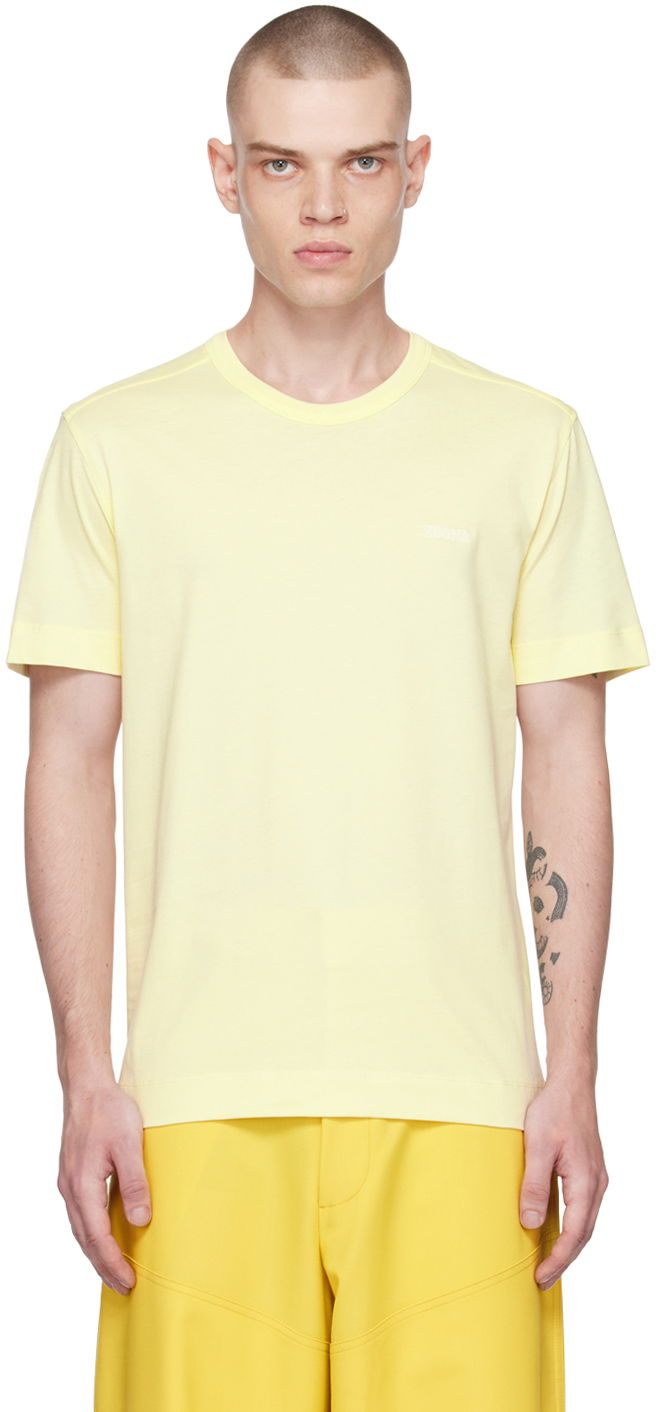T-paita ZEGNA Embroidered Logo T-Shirt Keltainen | UB360A5-B760