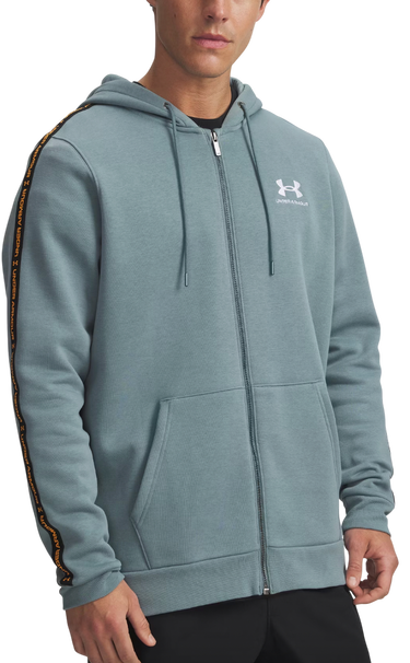 Huppari Under Armour Icon Fleece Full Zip Hoodie with Taping Turkoosi | 1390298-587, 0