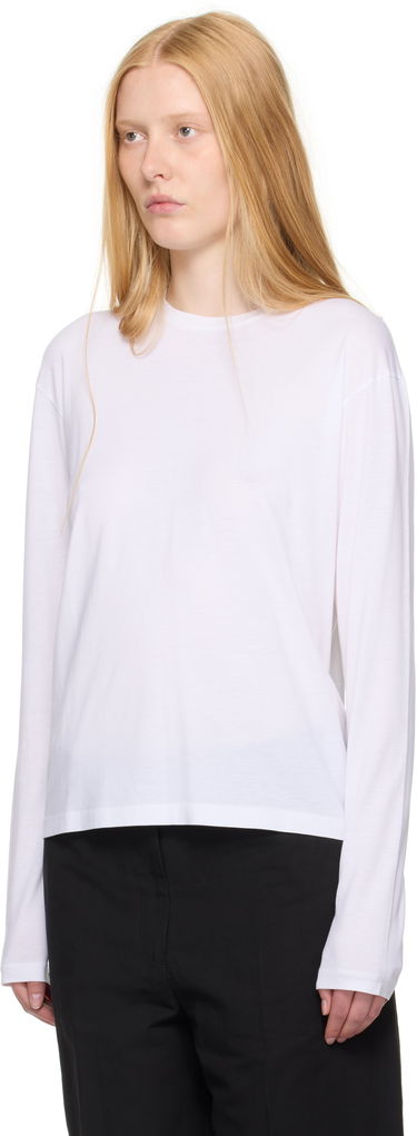 T-paita TOTEME TOTEME Classic Long Sleeve T-Shirt Valkoinen | 253-WRT0588-FB0419, 3