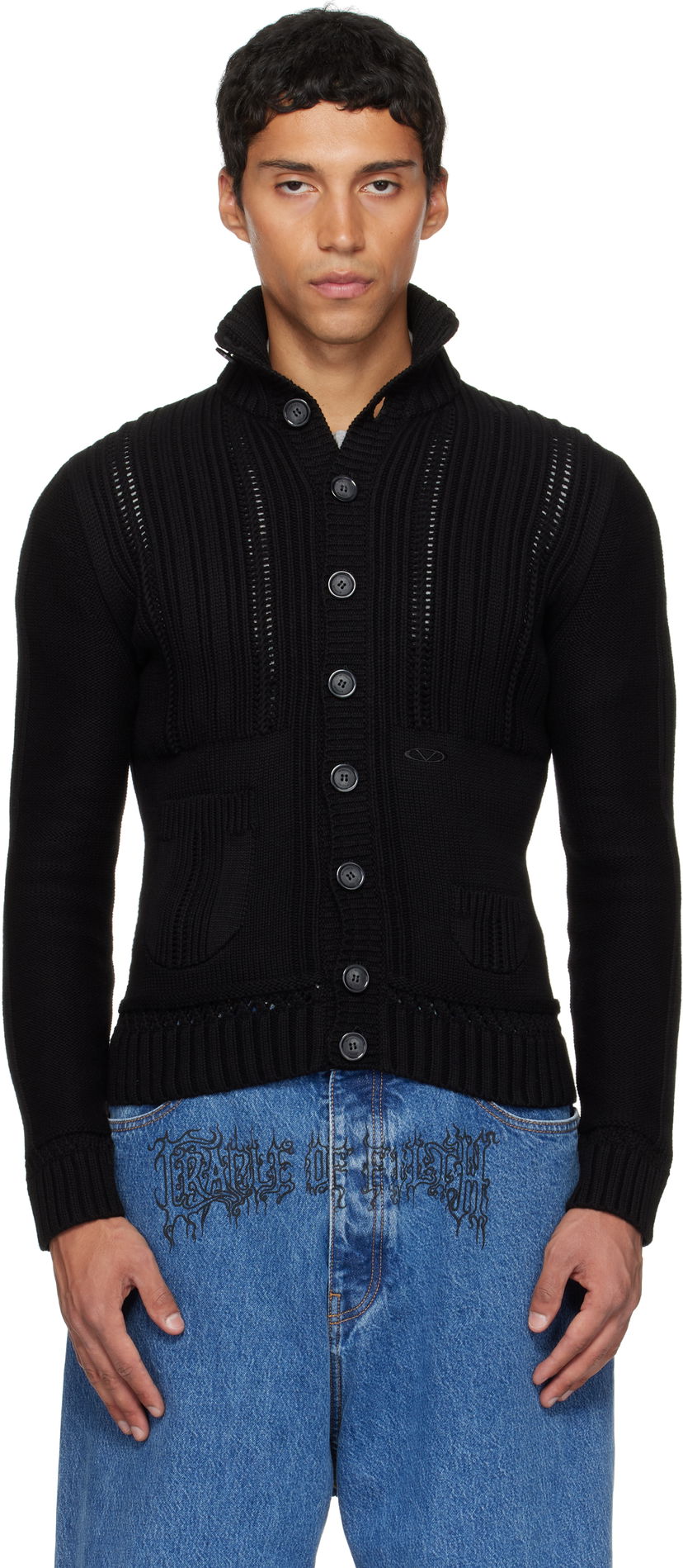 Villapaita VETEMENTS VETEMENTS Cargo Cardigan Musta | UH76KN350B