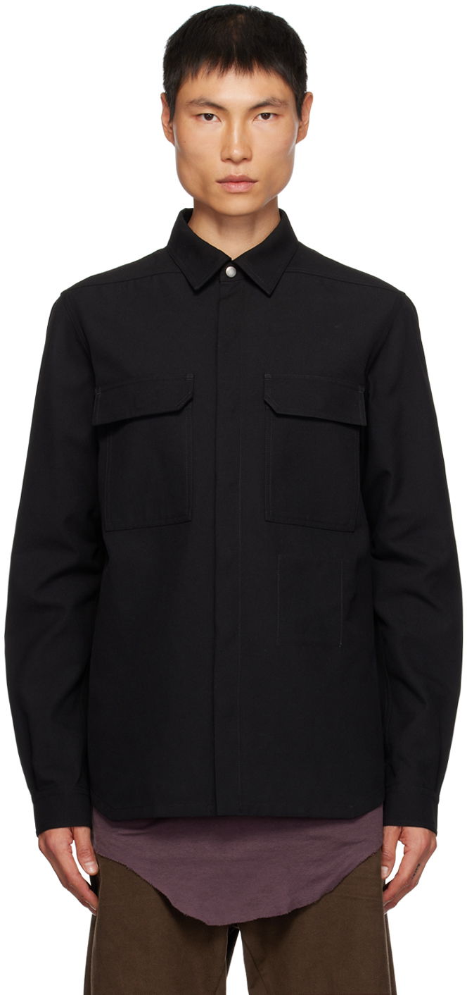 Takki Rick Owens Outershirt Jacket Musta | RL02C7234 TWRP, 0