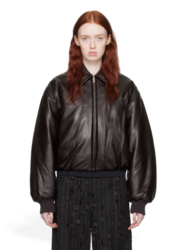 Bomber-takki Acne Studios Coated Faux-Leather Bomber Jacket Ruskea | A90570-