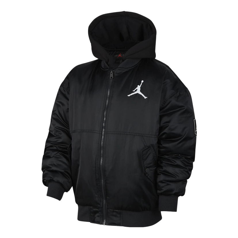 Bomber-takki Jordan Air Jordan Logo Hooded Bomber Jacket Musta | FV2632-010