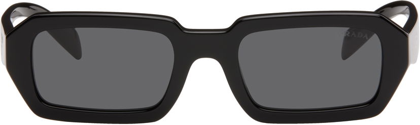 Aurinkolasit Prada Angular Rectangle Acetate Sunglasses Musta | 0PR A12S 8056597967884