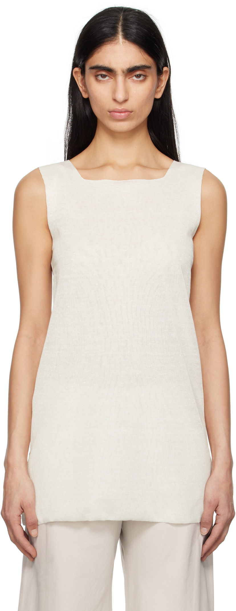 Tankkitoppi The Row The Row Jaylen Square Neck Tank Top Valkoinen | 8682-Y889