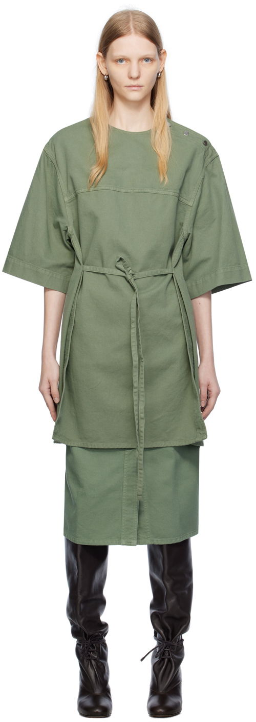 Mekko LEMAIRE Boxy Denim Midi Dress Vihreä | TO1129 LD1002