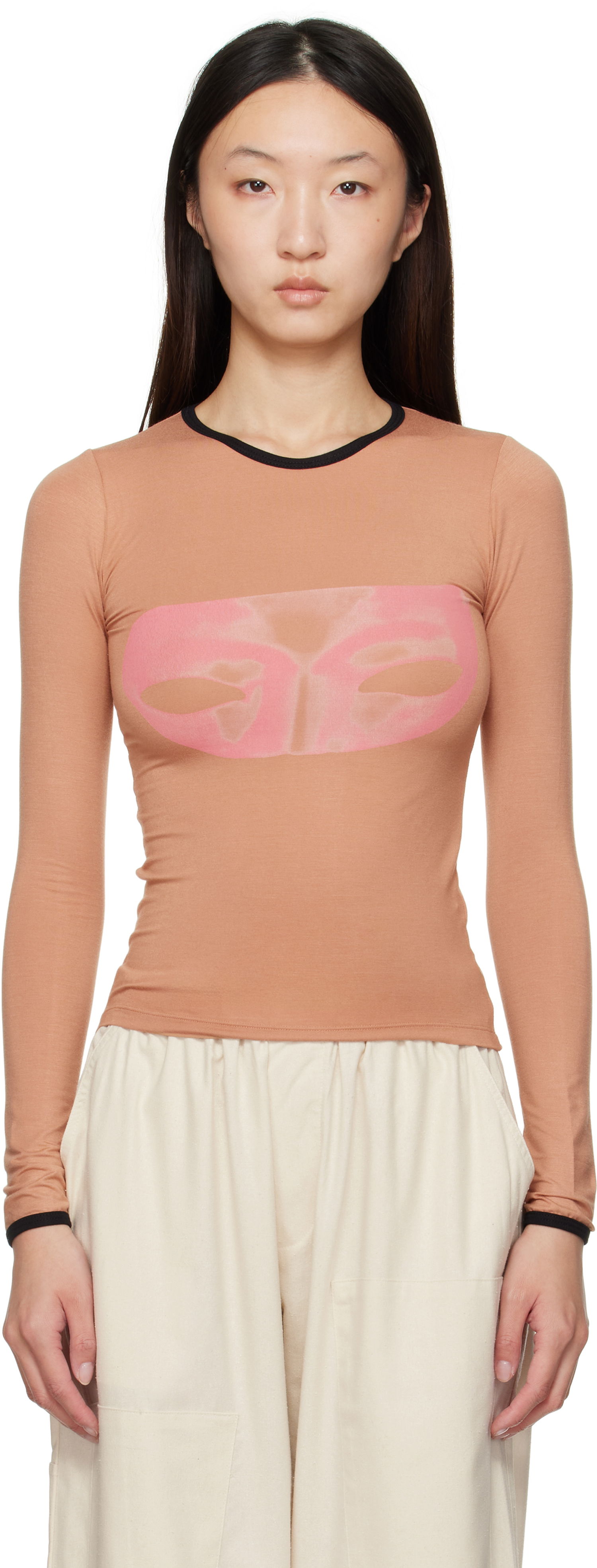 T-paita Baserange Baserange Alloy Long Sleeve T-Shirt Vaaleanpunainen | TTAL-BA-AU25, 0