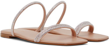Tennarit ja kengät Gianvito Rossi Cannes 05 Crystal Embellished Flat Sandals Beige | G16120.05CUO.XCN, 3
