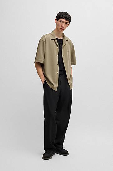 Paita BOSS Oversized-Fit Jersey Shirt Vihreä | 50539345, 1