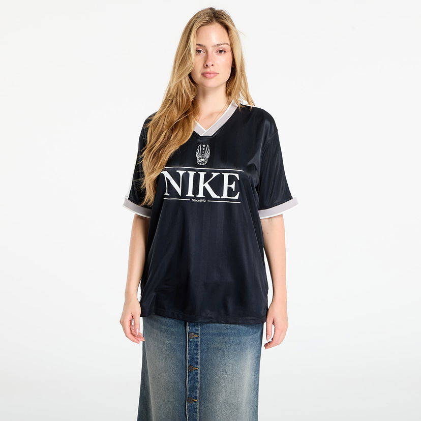 Jersey Nike Sportswear Women's V-Neck Jersey Top Musta | IH8504-010